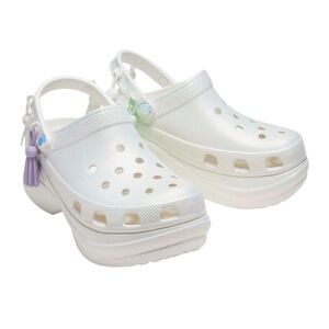 Crocs classic bae festival size 6 womens iridescent white